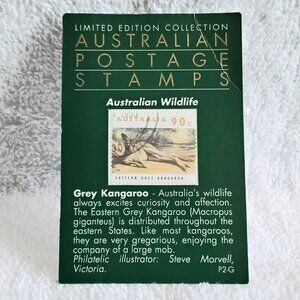 Sealed Limited Edition Australian Wildlife Grey Kangaroo 90c Postage Stamp!!
